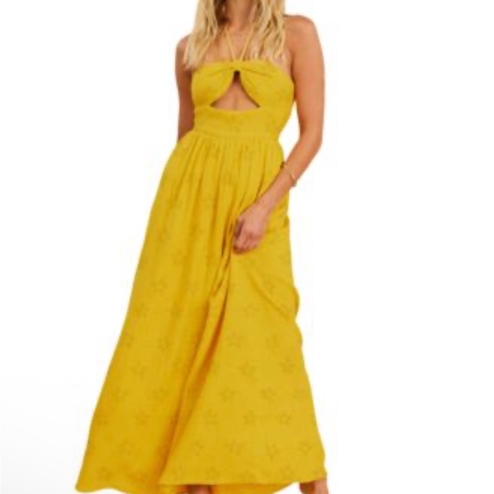Billabong Yellow Sundress Sweetheart Neckline Maxi